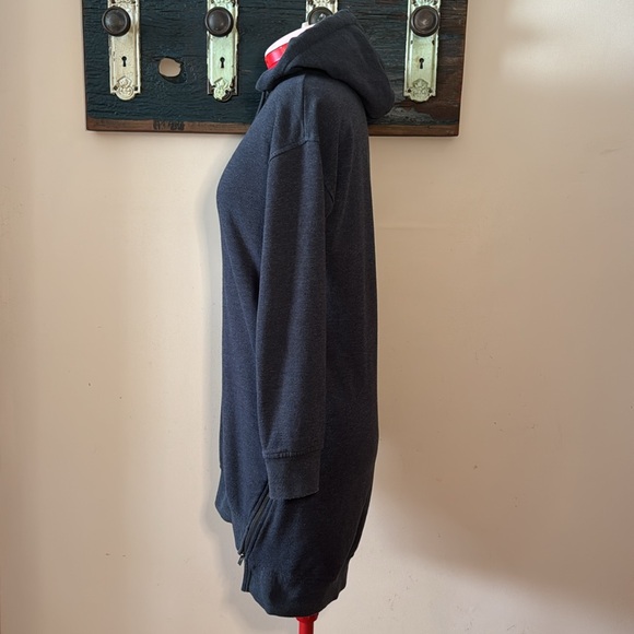 2/$18 Mossimo Grey Long Hoodie Sweater Dress Tunic Size XS - Picture 7 of 16